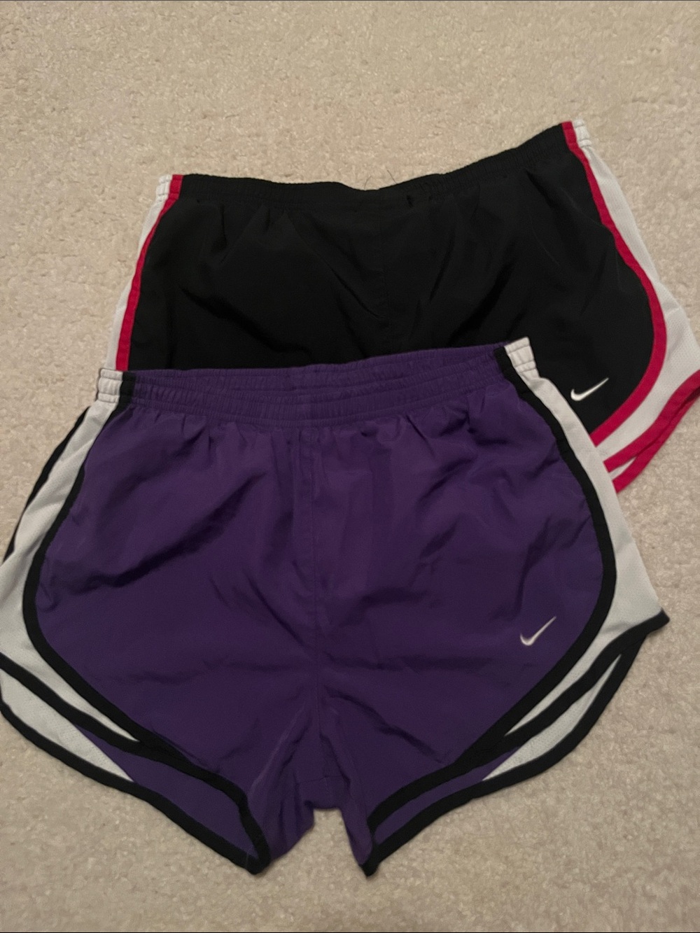 Nike Women's Athletic Shorts - Purple, Black and White